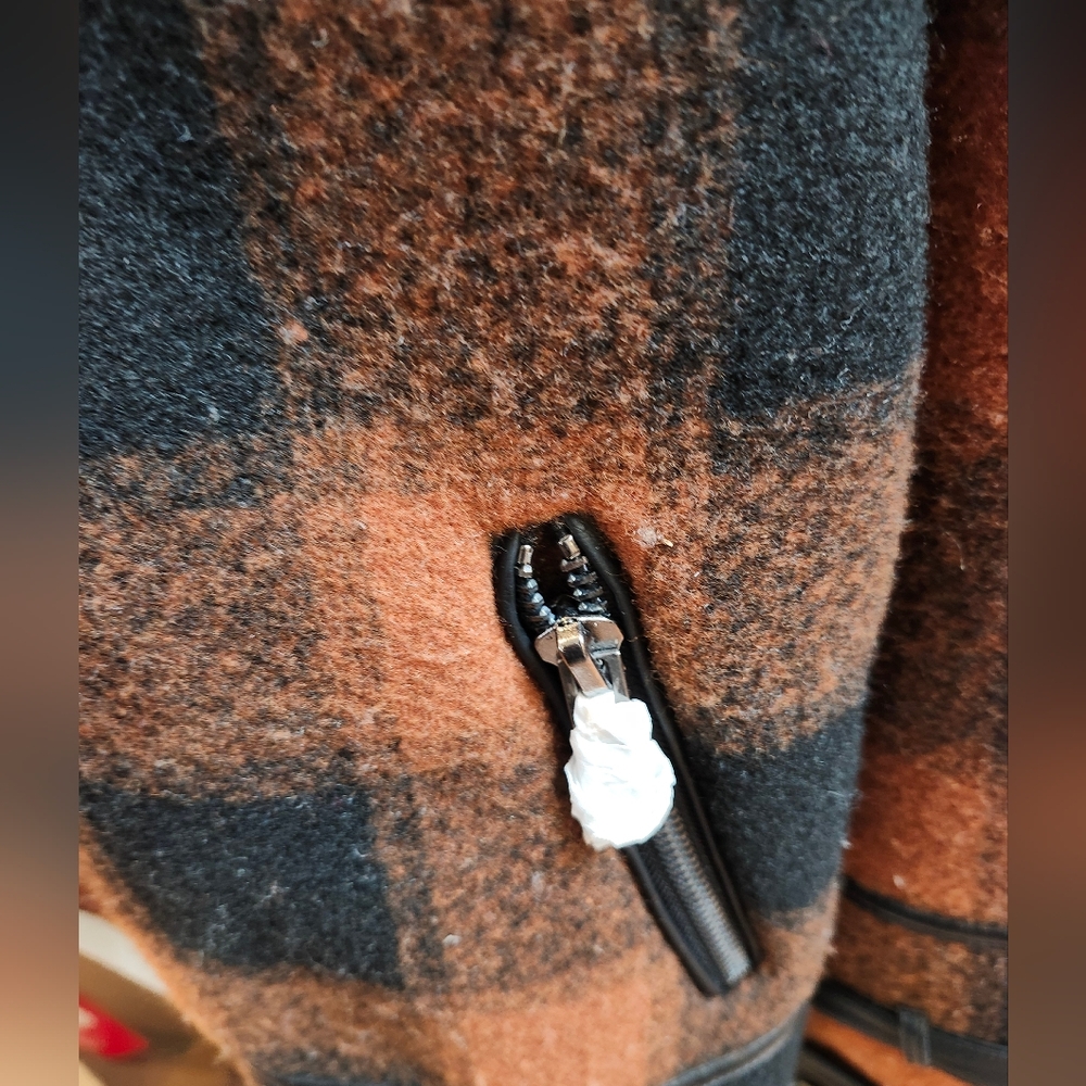 Plaid Bomber Jacket - Black and Orange - Picture 2 of 10